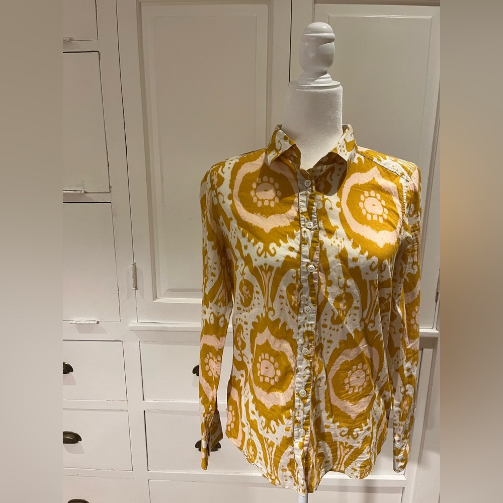 J. Crew The Perfect Shirt Marigold Yellow
